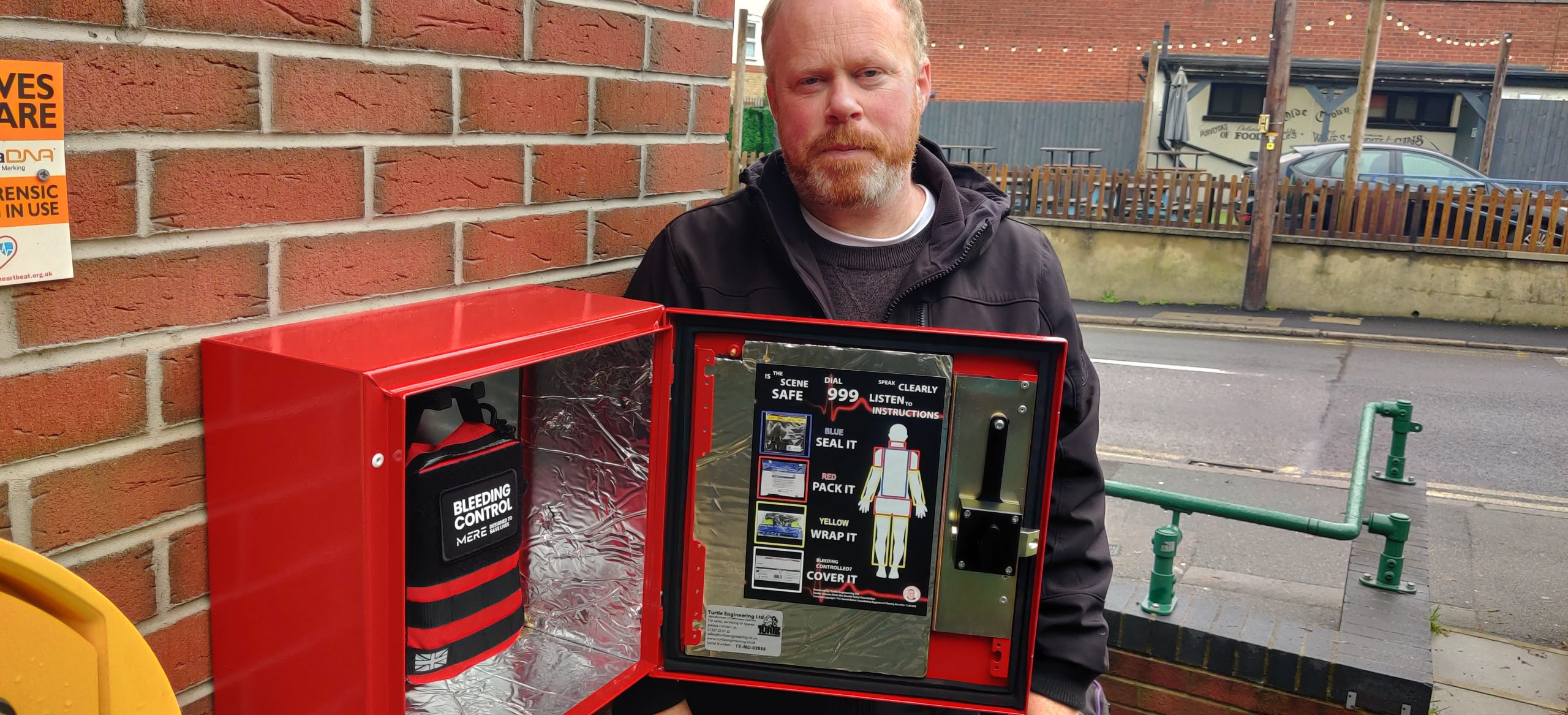 Councillor James Newport with bleed control kit